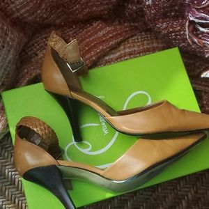 Nine West brown ankle strap heel size 9